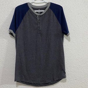 American Eagle Outfitters Grey & Blue Flex Medium Henley